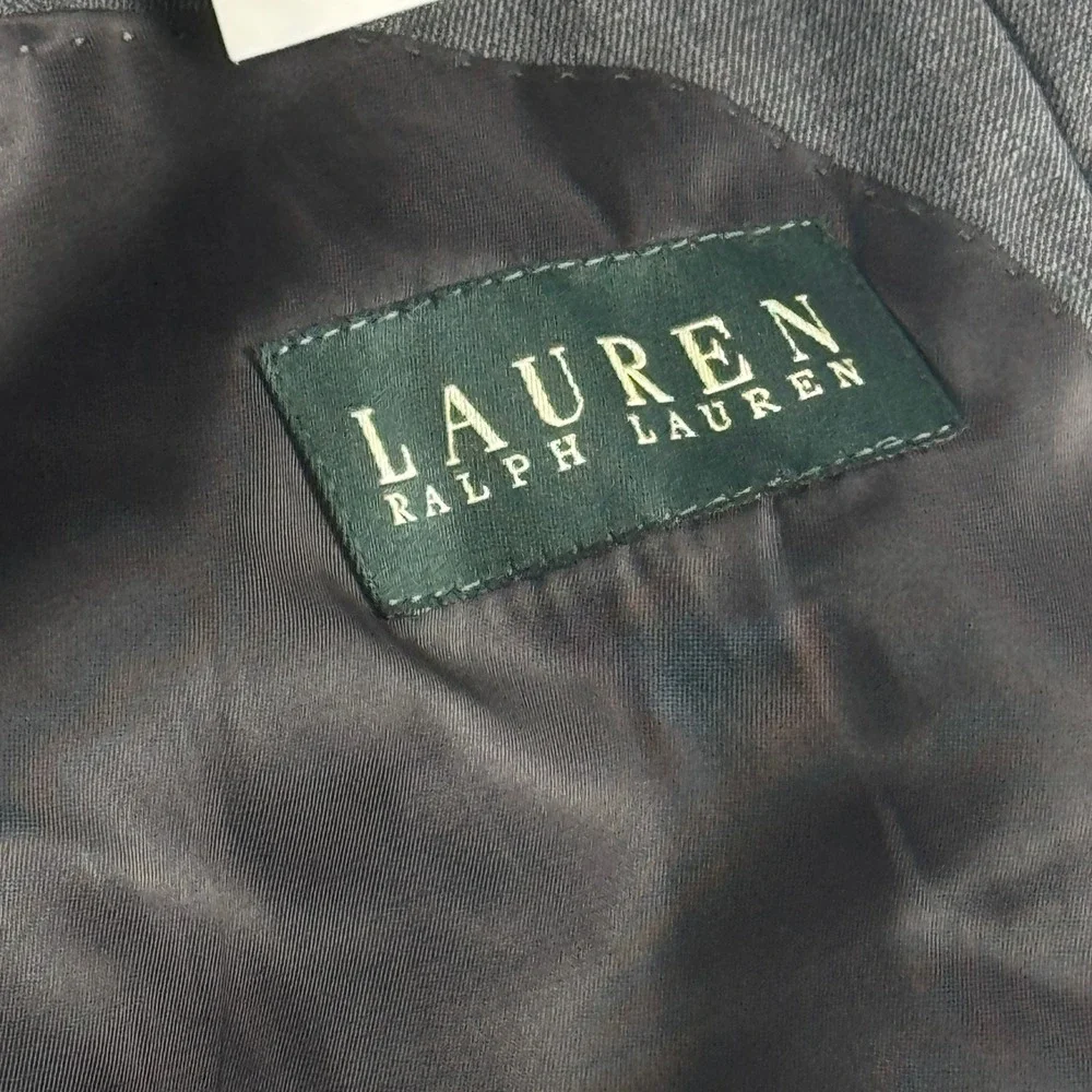 Lauren‎ Ralph Lauren Mens Wool Suit Jacket Blazer Charcoal Gray 44L 2-Button